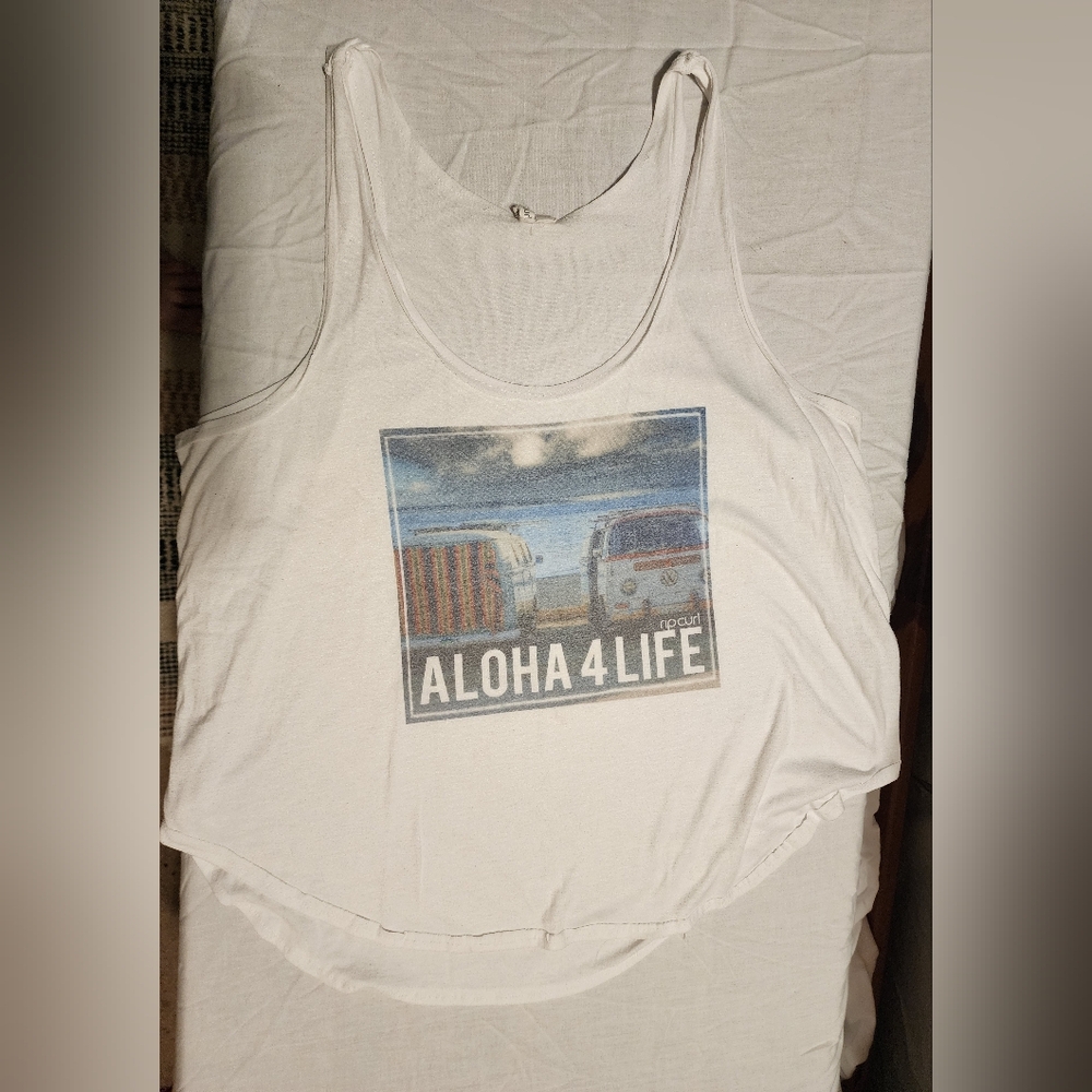 RipCurl Aloha 4 Life White Tank Top